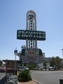 Photo of the front sign of the New Frontier
hotel/casino .