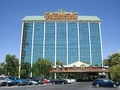 Photo of the hotel tower from the back of the
New Frontier hotel/casino .