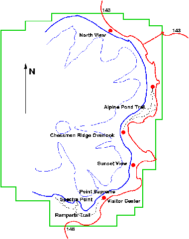 Small Map of Cedar Breaks 
National Monument.