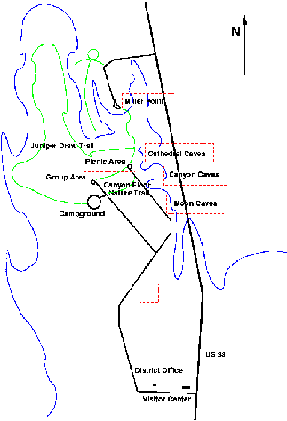 Rough map to Cathedral Gorge
State Park