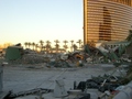 Photo of the debris of the New Frontier 
hotel/casino west of where the tower used to stand.