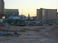 Photo of the remains of the New Frontier 
hotel/casino from the roof of the Circus Circus parking garage.